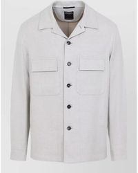 ZEGNA - Long Sleeve Shirt Jacket Chest Pockets - Lyst