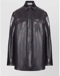 Sportmax - Oversized Leather Jacket And Pocket - Lyst