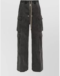 Rick Owens - Wide Leg Cargo Denim Trousers - Lyst