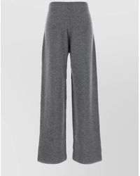 Sportmax - Wide-Leg Ribbed Trousers Elastic Waistband - Lyst
