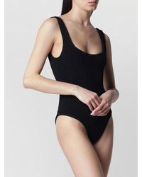 Hunza G - Scoop Neckline Sleeveless Textured Beachwear Piece - Lyst