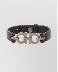 Ferragamo - Leather Double Gancini Bracelet - Lyst