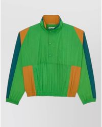 Saint Laurent - Technical Jacket Color Block High Collar - Lyst