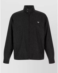 Prada - Wool High-Neck Lightweight Jacket - Lyst