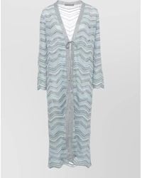 D.exterior - Long-Sleeve V-Neck Geometric-Pattern Cardigan - Lyst
