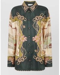 Zimmermann - Silk Printed Long-Sleeve Shirt - Lyst