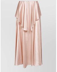 Chloé - Washed Silk Satin Fluid Layered Midi Skirt - Lyst