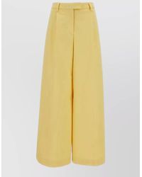 Thelatest - Cotton Wide-Leg Trousers - Lyst