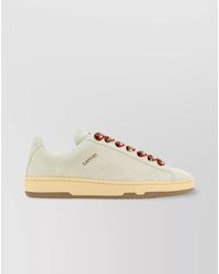 Lanvin - Leather Lite Curb Low-Top Sneakers - Lyst