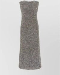 Jil Sander - Sleeveless Crew-Neck Midi Dress - Lyst