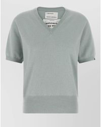Extreme Cashmere - Cashmere Ribbed V-Neck Short-Sleeve Sweater - Lyst