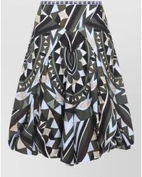 PUCCI - Silk Satin A Line Balloon Midi Skirt - Lyst