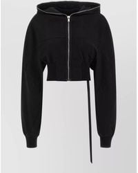 Rick Owens - Cotton Cropped Zip-Up Hoodie - Lyst