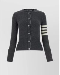 Thom Browne - Cashmere Ribbed 4-Bar Stripe Cardigan - Lyst