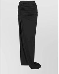 Rick Owens - Cotton Midi Fitted Skirt - Lyst