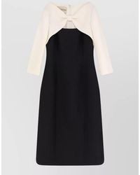 Valentino - Silk Wool Long-Sleeve Knotted Midi Dress - Lyst