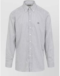 Etro - Roma Logo Shirt Long Sleeve Stripe - Lyst
