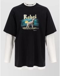 Moschino - Rebel Layered Long Sleeve Crew Neck T-Shirt - Lyst