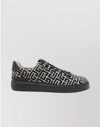 Balmain - Sneakers Jacquard Monogram Leather Insert - Lyst