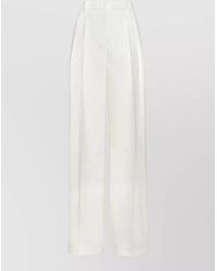 SIMONA CORSELLINI - High Waist Pleated Wide Leg Trousers - Lyst