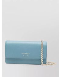 Emporio Armani - Leather Chain Strap Wallet Shoulder Bag - Lyst