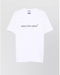 MSGM - Follow The Rabbit Cotton Regular-Fit T-Shirt - Lyst