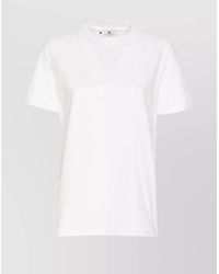 Elisabetta Franchi - Cotton Logo-Embroidered Short-Sleeve T-Shirt - Lyst