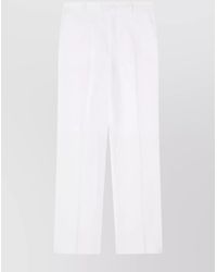 Emporio Armani - Linen Trousers With Pleated Front And Side Pockets - Lyst