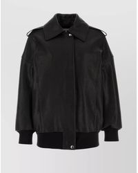 McQueen - Lamb Leather Oversized Jacket - Lyst
