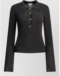 Ganni - Wool Slim-Fit Polo Sweater - Lyst