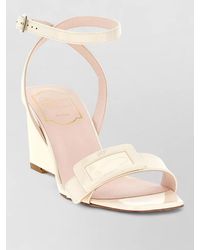 Roger Vivier - Leather Belle Vivier Wedge Sandals - Lyst