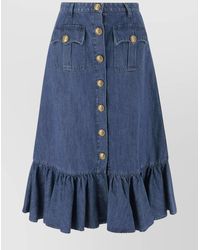 Valentino Garavani - Denim A-Line Skirt - Lyst