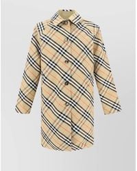 Burberry - Cotton Reversible Coat Checked Pattern - Lyst