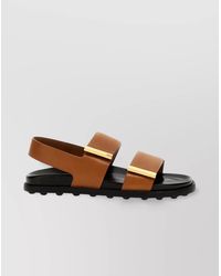 Tod's - Double Strap Open Toe Flat Sole Sandals - Lyst