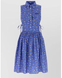 Miu Miu - Printed Cotton Knee-Length Shirt Dress - Lyst