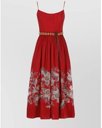 Zimmermann - Cotton Floral Print Corset Midi Dress - Lyst