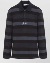 Off-White c/o Virgil Abloh - Striped Relaxed-Fit Long-Sleeve Polo Shirt - Lyst