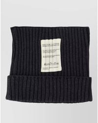 Acne Studios - Cotton Beanie Hat Folded Cuff Ribbed - Lyst