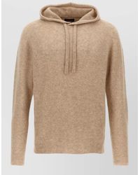Roberto Collina - Hooded Knit Top Drawstring Hood Ribbed Trims - Lyst