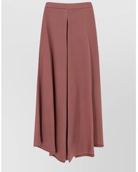 Alysi - Satin Skirt High Waist Asymmetric Flared - Lyst