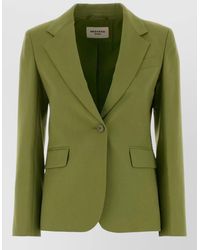 Weekend by Maxmara - Wool Lamine Blazer Tailored Fit Design - Lyst