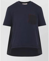 Marni - Cotton Asymmetric Logo-Patch T-Shirt - Lyst