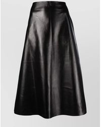 Chloé - High-Waisted A-Line Midi Leather Skirt - Lyst