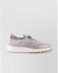 Brunello Cucinelli - Cotton Knit Low-Top Sneakers - Lyst