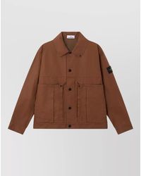 Stone Island - Cotton Ripstop Jacket Double Layer Design - Lyst