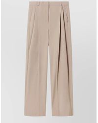 Stella McCartney - Pleated Wool Straight-Leg Trousers - Lyst