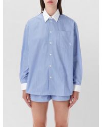 Sporty & Rich - Striped Oversized Cotton Shirt - Lyst
