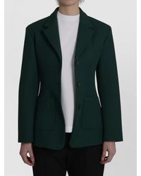 Loewe - Wool Jacket Fitted Waist Structured Shoulders - Lyst