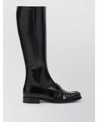 Prada - Knee High Boots Round Toe Smooth Finish - Lyst