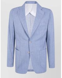 Barba Napoli - Wool Silk Linen Suit Jacket - Lyst
